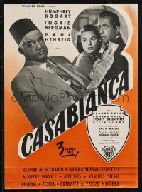 1p1009 CASABLANCA French pressbook 1947 Humphrey Bogart, Ingrid Bergman, posters shown, ultra rare!
