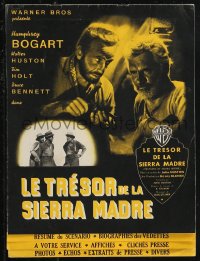 1p1015 TREASURE OF THE SIERRA MADRE French pressbook 1949 Bogart, Holt & Huston, posters shown!