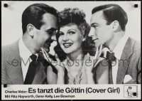 1p0935 COVER GIRL German 16x23 R1979 super sexy Rita Hayworth between Lee Bowman and Gene Kelly!
