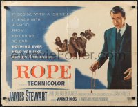 1p0231 ROPE 1/2sh 1948 great image of James Stewart holding the rope, Alfred Hitchcock classic!