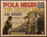 1p0052 SECRET HOUR 1/2sh 1928 both Jean Hersholt & Kenneth Thomson love Pola Negri, ultra rare!