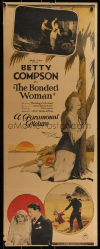1p0055 BONDED WOMAN insert 1922 art of shipwrecked Betty Compson & Richard Dix, ultra rare!