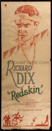 1p0058 REDSKIN insert 1929 great close-up art of Native American Indian Richard Dix, ultra rare!