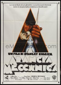 1p0719 CLOCKWORK ORANGE Italian 1p R1980s Stanley Kubrick classic, Castle art of Malcolm McDowell!