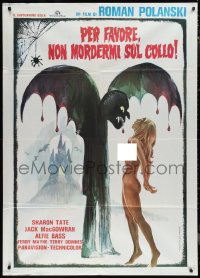 1p0350 FEARLESS VAMPIRE KILLERS Italian 1p R1970s Piovano art of vampire & naked Sharon Tate, rare!