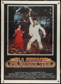 1p0736 SATURDAY NIGHT FEVER Italian 1p 1978 disco dancers John Travolta & Karen Lynn Gorney!