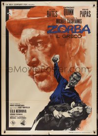 1p0381 ZORBA THE GREEK Italian 1p 1965 Anthony Quinn, Michael Cacoyannis, different Nistri art!