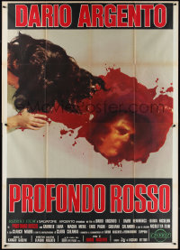 1p0389 DEEP RED Italian 2p 1977 Dario Argento, gruesome art of killer reflection in pool of blood!