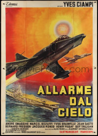 1p0405 SKIES ABOVE Italian 2p 1965 Yves Ciampi's Le Ciel sur la tete, cool art of fighter jets!