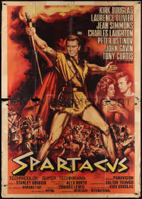 1p0407 SPARTACUS Italian 2p 1962 classic Stanley Kubrick & Kirk Douglas epic, different art!