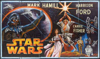 1p0670 STAR WARS hand-painted 76x129 Lebanese poster R2000s Zeineddine art of Hamill, Fisher & Vader!