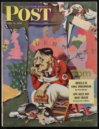 1p1101 SATURDAY EVENING POST magazine July 31, 1943 Kenneth Stuart art of Adolf Hitler wallpapering!