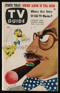 1p1770 TV GUIDE magazine July 24, 1953 Bob Taylor cover art of Groucho Marx, You Bet Your Life!