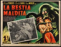 1p0189 BEAST FROM HAUNTED CAVE Mexican LC 1959 Roger Corman, border art of monster with victim!