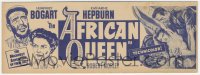 1p1049 AFRICAN QUEEN 4x11 title strip 2000s cool art of Humphrey Bogart & Katharine Hepburn, rare!