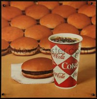 1p0117 COCA-COLA DS insert for lighted display 1960s small diamond/harlequin cup w/ many hamburgers!