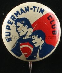 1p1782 SUPERMAN Superman-Tim Club 1x1 pin-back button 1940s cool art of the DC Comics superhero!