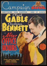 1p0536 AFTER OFFICE HOURS pressbook 1935 Clark Gable & sexy Constance Bennett, ultra rare!