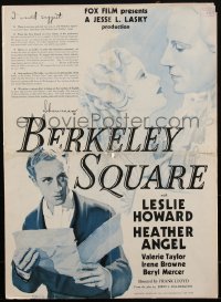 1p0121 BERKELEY SQUARE 16x22 pressbook 1933 Leslie Howard travels back in time to 1776, ultra rare!