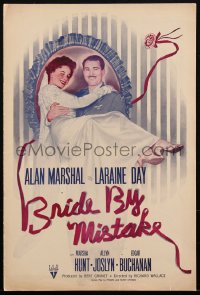 1p0544 BRIDE BY MISTAKE pressbook 1944 Alan Marshal, Laraine Day, WWII Home Front, ultra rare!