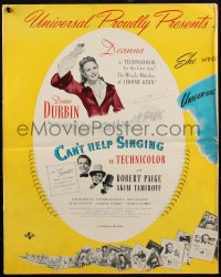 1p0547 CAN'T HELP SINGING pressbook 1944 Deanna Durbin in her first Technicolor triumph, ultra rare!
