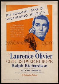 1p0550 CLOUDS OVER EUROPE pressbook 1939 romantic star Laurence Olivier, Valerie Hobson, ultra rare!