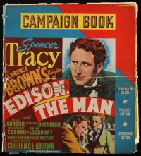 1p0079 EDISON THE MAN 17x19 pressbook 1940 Spencer Tracy as the inventor, incredibly elaborate, rare!