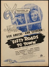 1p0124 FIFTY ROADS TO TOWN 16x22 pressbook 1937 young Don Ameche & sexy Ann Sothern, ultra rare!