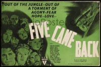1p0562 FIVE CAME BACK pressbook 1939 plane crash survivors Lucille Ball, Wendie Barrie & more, rare!