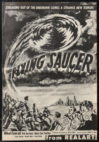 1p1670 FLYING SAUCER pressbook R1953 cool sci-fi artwork of UFOs from space & terrified people!