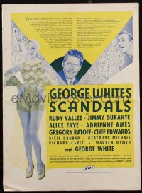 1p0081 GEORGE WHITE'S SCANDALS 16x22 pressbook 1934 Alice Faye, Rudy Vallee, Durante , ultra rare!