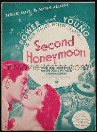 1p0149 SECOND HONEYMOON 16x22 pressbook 1937 Tyrone Power & sexy Loretta Young, very rare!