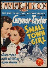 1p0614 SMALL TOWN GIRL pressbook 1936 Janet Gaynor & Robert Taylor + James Montgomery Flagg art!