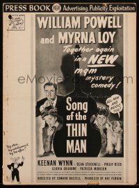 1p0616 SONG OF THE THIN MAN pressbook 1947 William Powell, Myrna Loy, and Asta the dog too, rare!