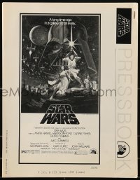 1p1683 STAR WARS pressbook 1977 George Lucas classic sci-fi epic, lots of advertising images!