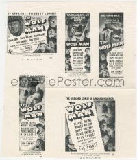 1p0912 WOLF MAN pressbook supplement 1941 Lon Chaney Jr., Claude Rains, Bela Lugosi, rare!