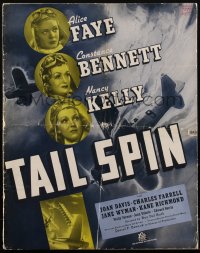 1p0083 TAIL SPIN 18x22 pressbook 1939 Alice Faye, Constance Bennett & Nancy Kelly, ultra rare!