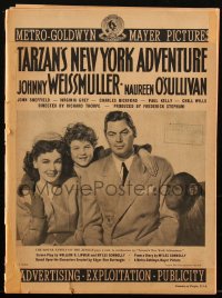 1p0625 TARZAN'S NEW YORK ADVENTURE pressbook 1942 Johnny Weissmuller, Maureen O'Sullivan, very rare!