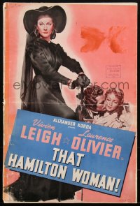 1p0626 THAT HAMILTON WOMAN pressbook 1941 full-length Vivien Leigh & kissed by Laurence Olivier!