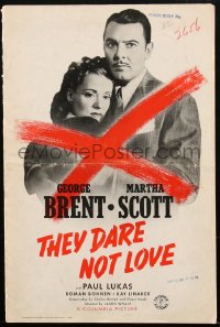 1p0628 THEY DARE NOT LOVE pressbook 1941 George Brent & Martha Scott, James Whale, ultra rare!