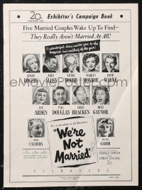 1p0637 WE'RE NOT MARRIED pressbook 1952 great images of Ginger Rogers, young Marilyn Monroe & cast!