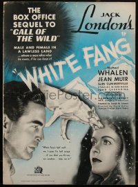 1p0160 WHITE FANG 16x22 pressbook 1936 Michael Whalen, Muir, Carradine, Jack London, ultra rare!
