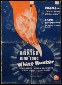 1p0086 WHITE HUNTER 16x22 pressbook 1936 big game guide Warner Baxter loves June Lang, ultra rare!