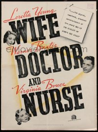 1p0162 WIFE, DOCTOR & NURSE 16x22 pressbook 1937 Warner Baxter, Loretta Young, Virginia Bruce, rare!