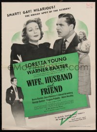 1p0087 WIFE, HUSBAND & FRIEND 16x22 pressbook 1939 Loretta Young, Warner Baxter, Binnie Barnes, rare!