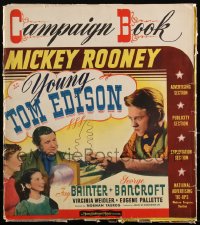 1p0090 YOUNG TOM EDISON 17x19 pressbook 1940 Mickey Rooney as the inventor, unbelievably elaborate, rare!