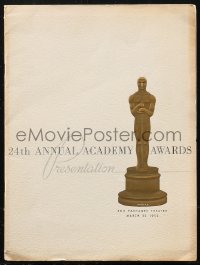 1p1016 24TH ANNUAL ACADEMY AWARDS program 1952 when An American in Paris won Best Picture!