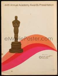1p1017 44TH ANNUAL ACADEMY AWARDS program 1972 when The French Connection won Best Picture!