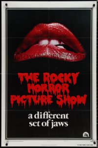 1p1606 ROCKY HORROR PICTURE SHOW style A int'l teaser 1sh 1975 c/u lips image, a different set of jaws!