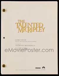 1p0978 TALENTED MR. RIPLEY For Your Consideration script Nov 1, 1999, screenplay by Anthony Minghella!